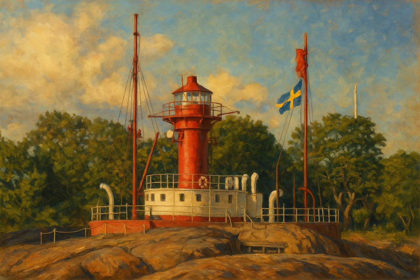 AI har målat fyrskeppet Västra Banken