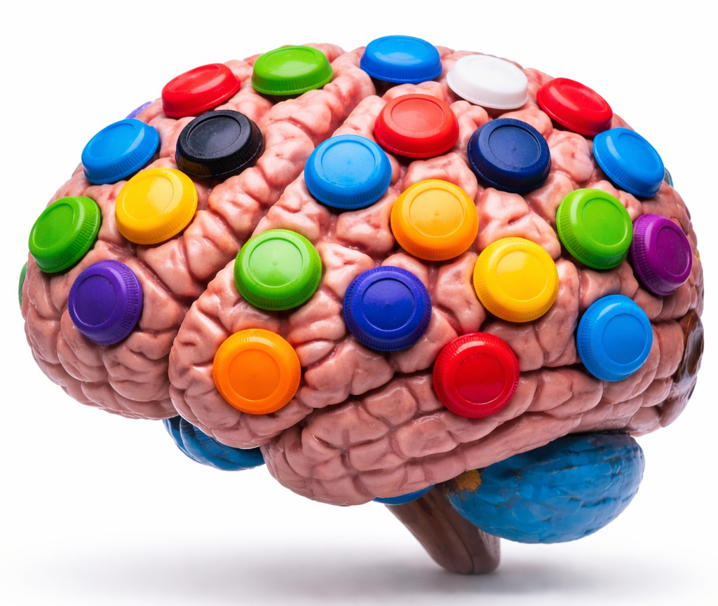 25 plastkorkar i hjärnan